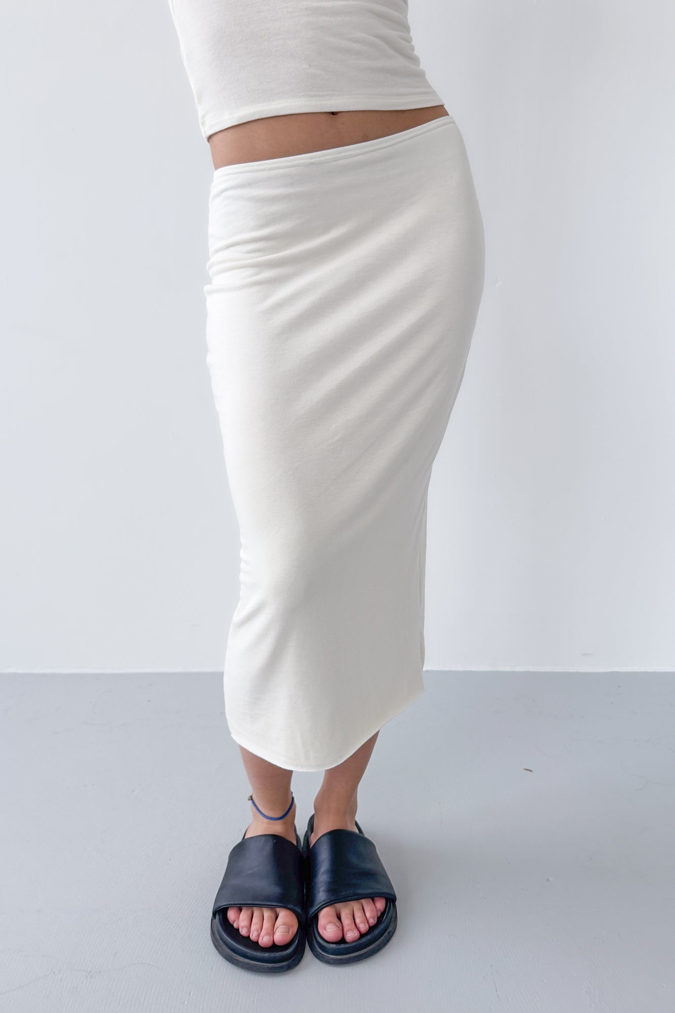 Midi Column Skirt - off white