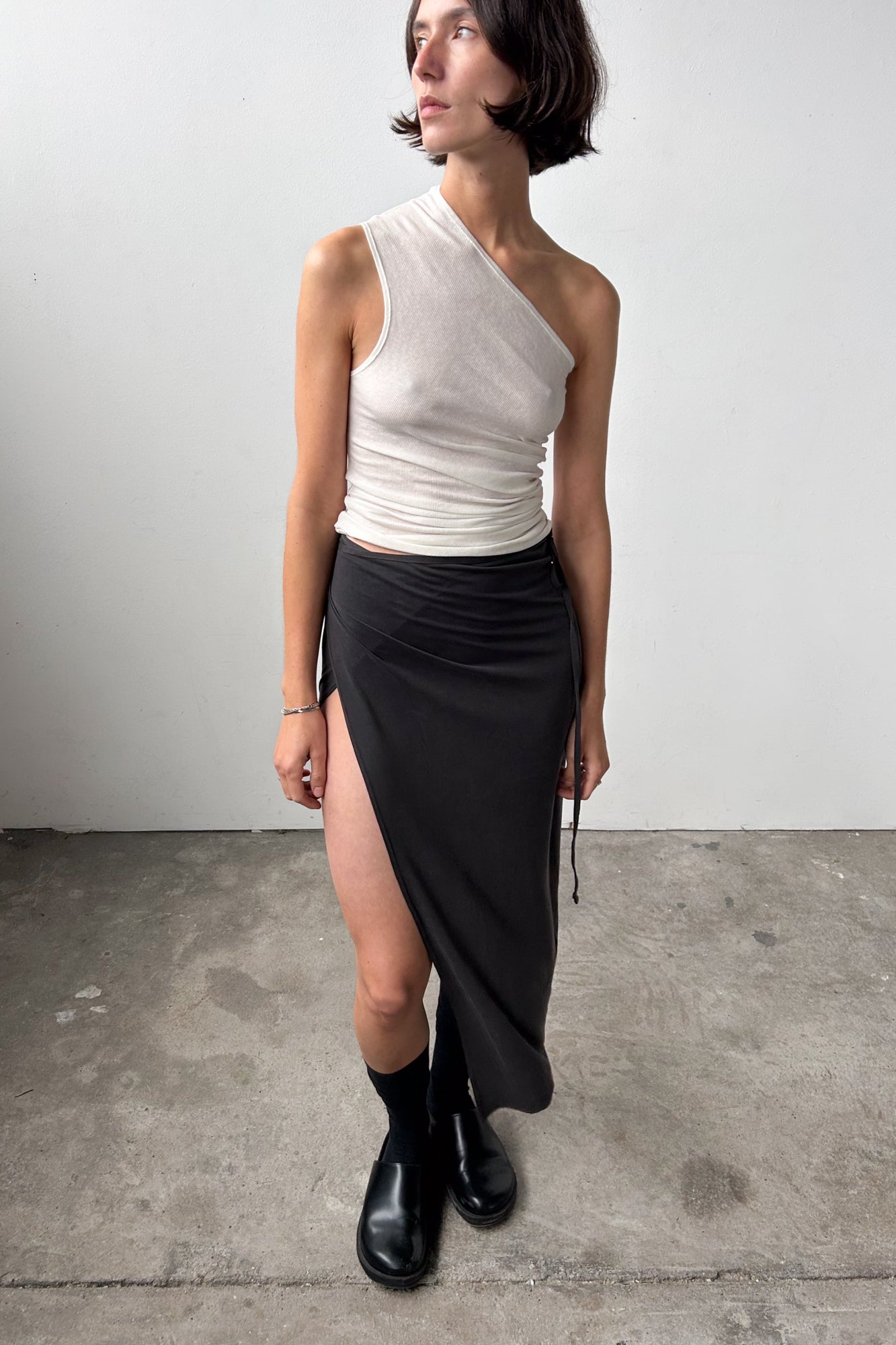 Midi Wrap Skirt - Dark Grey