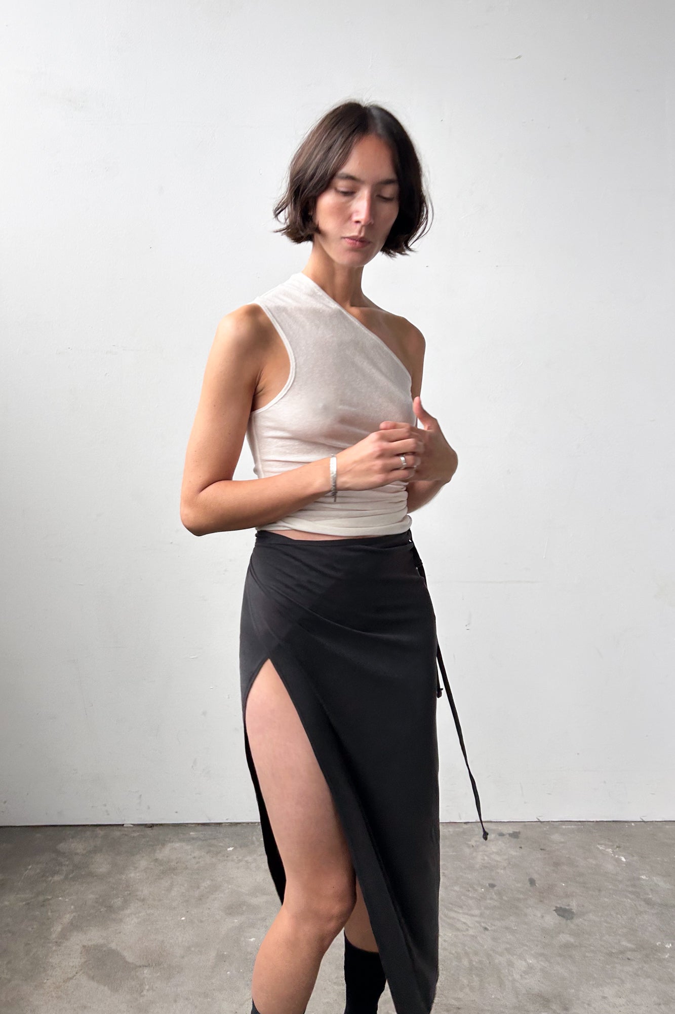 Midi Wrap Skirt - Dark Grey