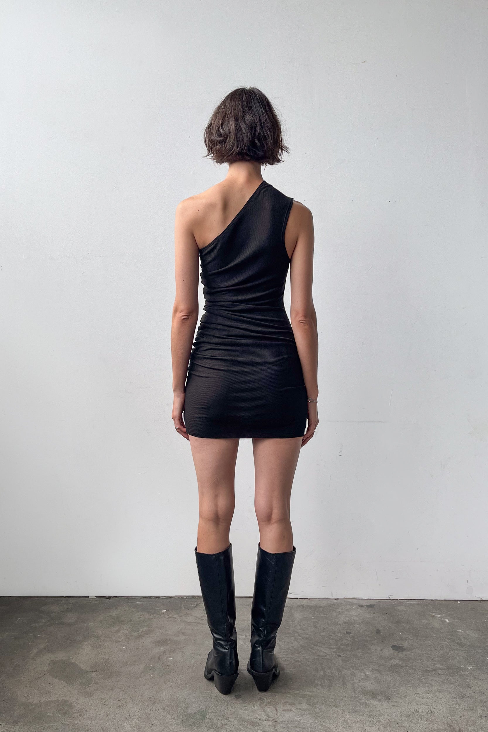 One Shoulder Dress - Black