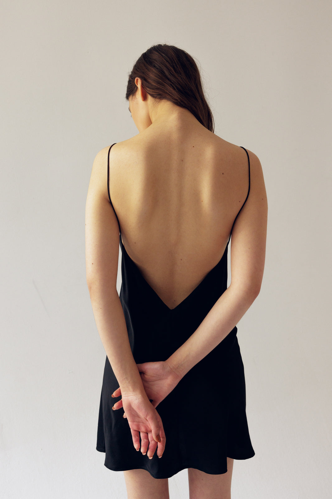 V-Back Mini Dress - Black