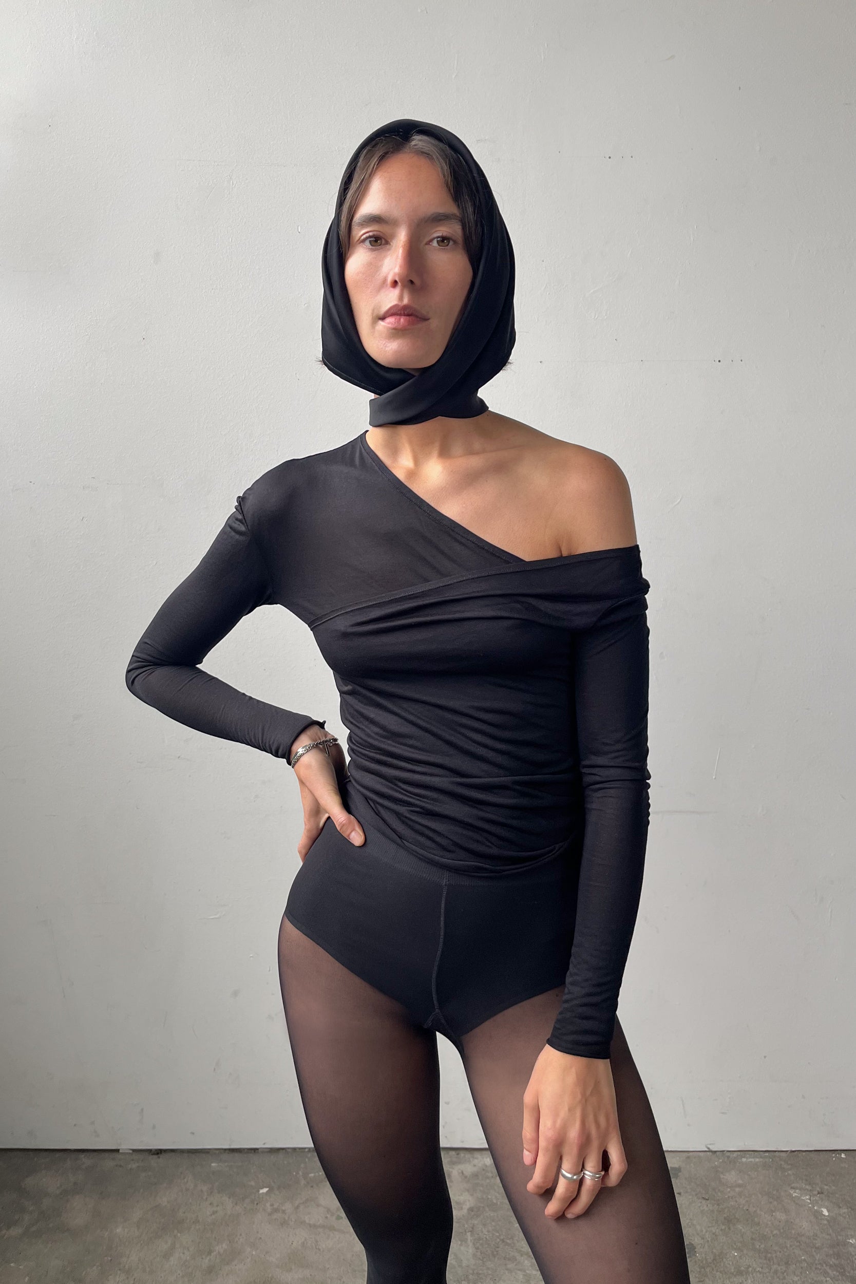 Asymmetric V-Neck Longsleeve