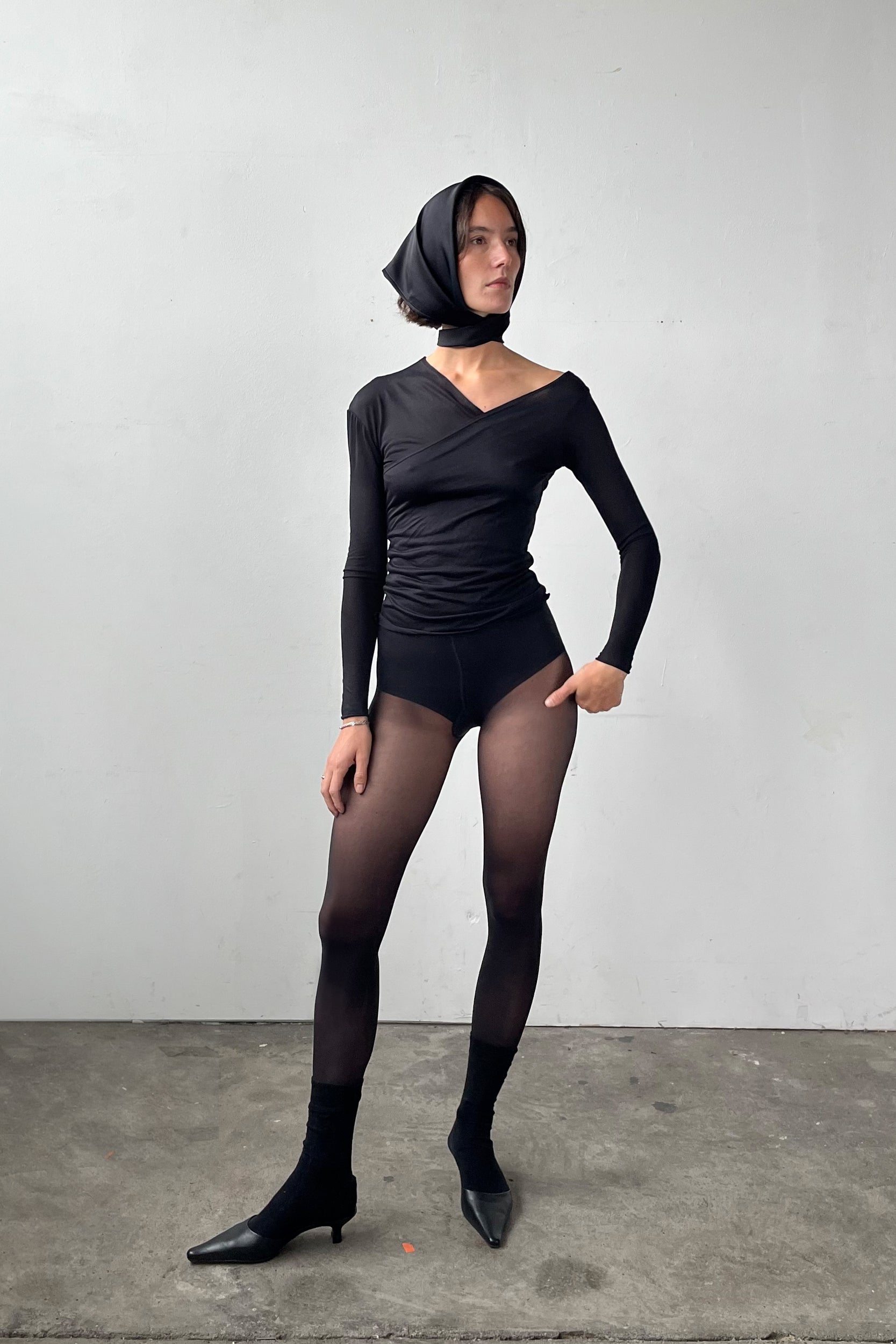 Asymmetric V-Neck Longsleeve